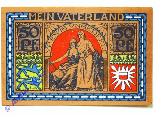 Notgeld Altona , 50 Pfennig Schein schwarz , Mehl Grabowski 29.1 a , von 1922 , Hamburg Seriennotgeld