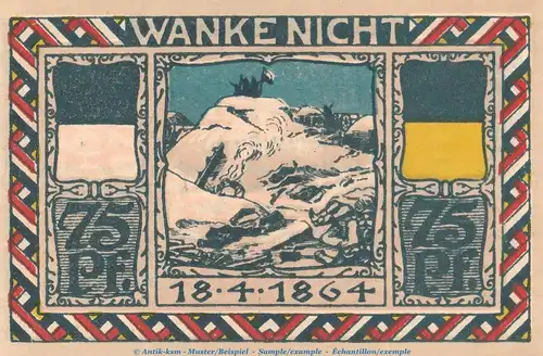 Notgeld Landesbürgerrat Altona 29.1.b , 75 Pfennig Nr.2 schwarz -L über B- in kfr. von 1922 , Hamburg Seriennotgeld