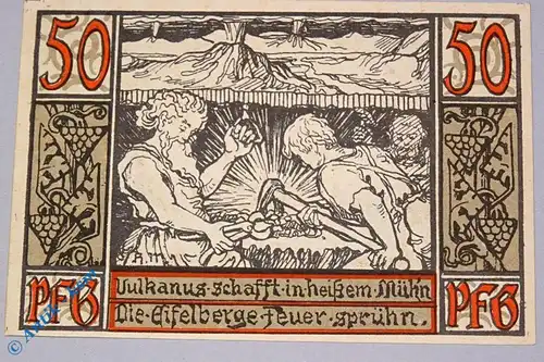 Notgeld Bad Neuenahr , 50 Pfennig Schein , Reihe 1 Scheck 1 , Mehl Grabowski 938.1 , von 1922 , Rheinland Seriennotgeld