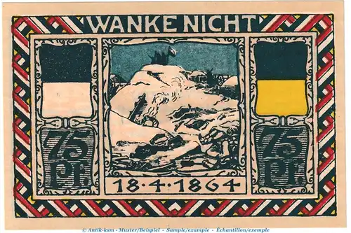 Notgeld Bürgerrat Altona 29.2.b , 75 Pfennig Schein Nr.2 in kfr. von 1922 , Hamburg Seriennotgeld