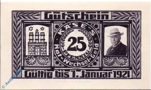 Notgeld Hamburg , Alsterarcaden , 25 Pfennig Schein , Mehl Grabowski 536.1 b , Hamburg Serien Notgeld