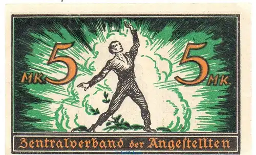 Notgeld Z.d.A Kampfmarke Hamburg 562.1 , 5 Mark Schein in kfr. o.D. , Hamburg Seriennotgeld