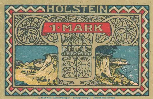 Notgeld Landesbürgerrat Altona 29.1.b , 1 Mark schwarz -L über B- in kfr. von 1922 , Hamburg Seriennotgeld