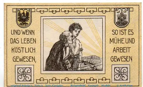 Notgeld Stadt Münsterberg 918.1 , 10 Pfennig Schein in kfr. von 1921 , Schlesien Seriennotgeld