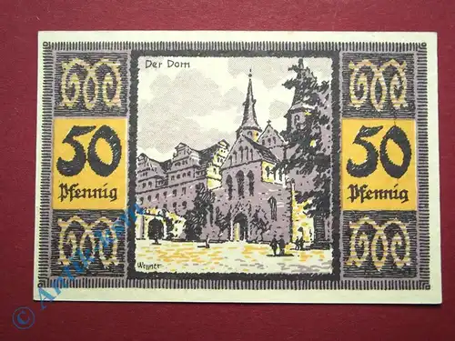 Notgeld Merseburg , 50 Pfennig Schein R , Büttenpapier , Mehl Grabowski 884.2 A , von 1921 , Sachsen Anhalt Seriennotgeld