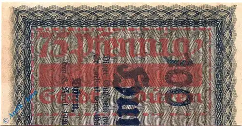 Notgeld Düren , 75 Pfennig linkes Drittel , Mehl Grabowski 299.1 a , von 1920 , Westfalen Seriennotgeld