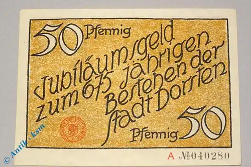 Notgeld Dorsten , 50 Pfennig Schein , Mehl Grabowski 282.1 , Westfalen Seriennotgeld