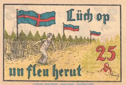 Notgeld Stadt Nordenham 982.1.b , 25 Pfennig -16mm- Nr.1 in kfr. o.D. Niedersachsen Seriennotgeld