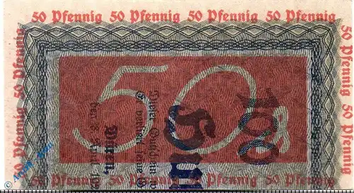 Notgeld Düren , 50 Pfennig Schein , linkes Drittel , Mehl Grabowski 299.1 a , Westfalen Serien Notgeld