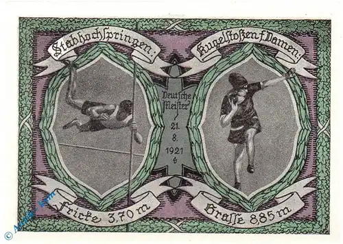 Notgeld Naunhof , Sportverein e. V. , 50 Pfennig Schein Nr 4 , Mehl Grabowski 930.1 , von 1921 , Sachsen Seriennotgeld