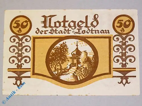 Notgeld Todtnau , 50 Pfennig Schein Nr 5 , Mehl Grabowski 1328.1 , von 1921 , Württemberg Seriennotgeld