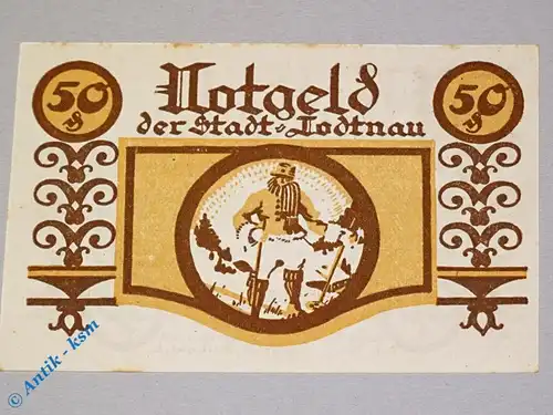 Notgeld Todtnau , 50 Pfennig Schein Nr 4 , Mehl Grabowski 1328.1 , von 1921 , Württemberg Seriennotgeld