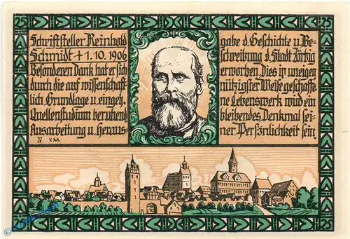 Notgeld Stadt Zörbig 1475.3.d , 25 Pfennig Schein 4 mit Signatur in kfr. o.D.  Sachsen Anhalt Seriennotgeld