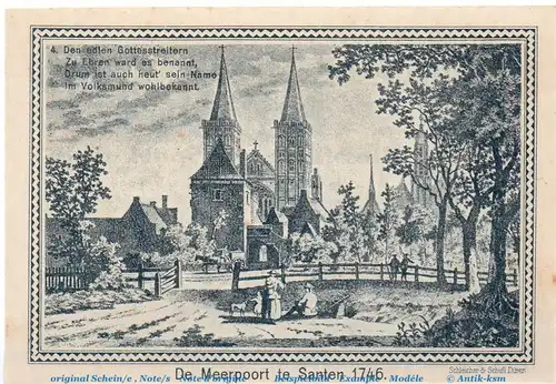 Notgeld Stadt Xanten 1465.1.a , 1,50 Mark Schein Nr 4 in kfr. von 1921 , Westfalen Seriennotgeld
