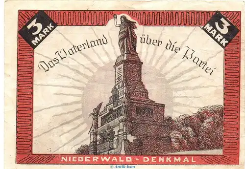 Notgeld Jungdeutscher Orden Kiel 694.1 , 3 Mark Schein in gbr. o.D. Schleswig Holstein Seriennotgeld