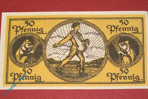 Notgeld Erbach , Schein über 50 Pfennig , Tieste 1735. , von 1918 , Hessen Verkehrsausgabe
