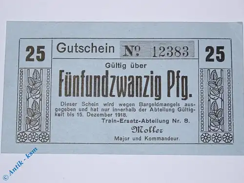 Coblenz , Notgeld -Train- 25 Pfennig in kfr. Tieste 1165.75.01 , Rheinland o.D. Verkehrsausgabe