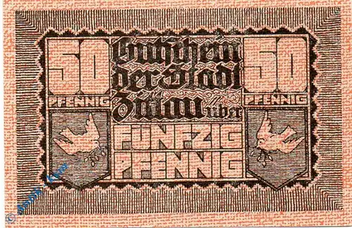 Notgeld Zittau , 50 Pfennig Schein , Wz Tropfen , Tieste 8240.05.06 , von 1919 , Sachsen Verkehrsausgabe
