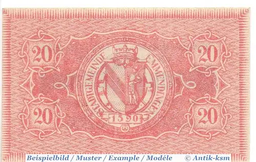 Notgeld Emmendingen , 20 Pfennig Schein in kfr. Tieste 1705.05.22 , von 1917 , Baden Verkehrsausgabe