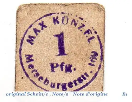 Notgeld Halle , M. Künzel 1 Pfennig Schein in gbr. Tieste 2740.25.01 , o.D. Sachsen Anhalt Verkehrsausgabe