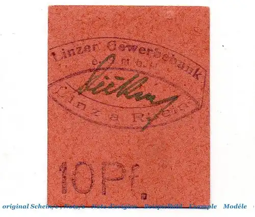 Notgeld Stadt Linz am Rhein 4140.10.15 , 10 Pfennig Schein in kfr. o.D. , Rheinland Verkehrsausgabe