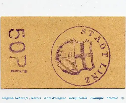 Notgeld Stadt Linz am Rhein 4140.10.30 , 50 Pfennig Schein in kfr. o.D. , Rheinland Verkehrsausgabe