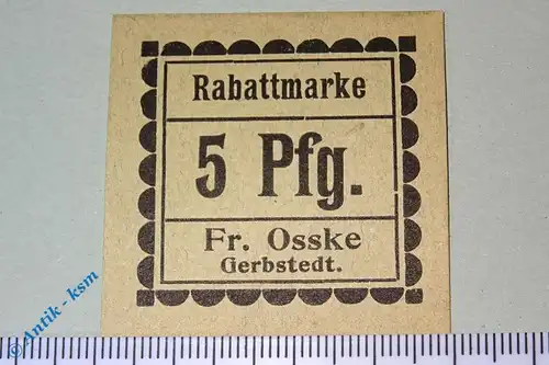 Notgeld Gerbstedt , Fr Osske , 5 Pfennig Schein , Tieste 2200.50.01 , Sachsen Verkehrsausgabe