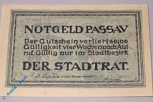 Notgeld Passau , 5 Pfennig Schein , grau grün , Tieste 5515.05.110.1 , Sachsen Verkehrsausgabe