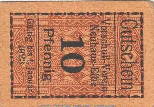 Notgeld Vorschussverein Neuhaus , 10 Pfennig Schein in f-kfr. Tieste 4860.05.01 o.D. Niedersachsen Verkehrsausgabe