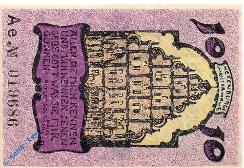 Notgeld Lemgo , 10 Pfennig Schein , verschl. Kreise , Mehl Grabowski 789.2 a , von 1921 , Westfalen Seriennotgeld