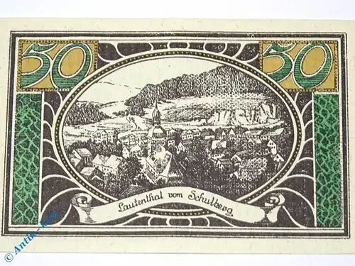 Notgeld Lautenthal , 50 Pfennig Schein Nr 8 , Lautenthal , Mehl Grabowski 778.2 , von 1921 , Niedersachsen Serien Notgeld
