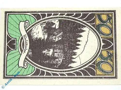 Notgeld Lautenthal , 50 Pfennig Schein Nr 2 , Waldkater , Mehl Grabowski 778.2 , von 1921 , Niedersachsen Serien Notgeld
