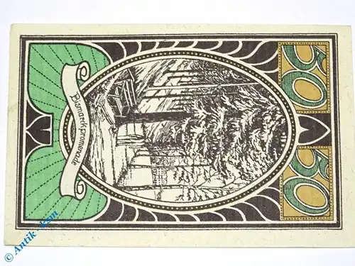 Notgeld Lautenthal , 50 Pfennig Schein Nr 6 , Bismarckpromenade , Mehl Grabowski 778.2 , von 1921 , Niedersachsen Serien Notgeld