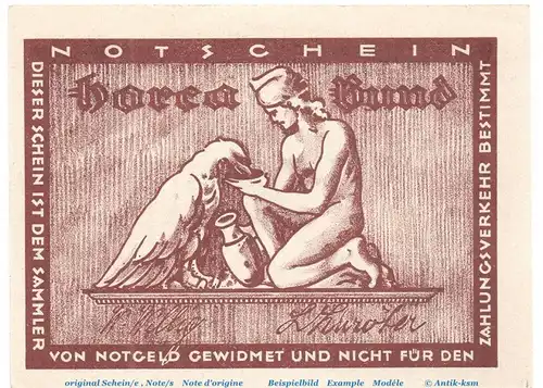 Notgeld Horca Bund Lübeck 821.1 , 50 Pfennig Schein in kfr. o.D. Schleswig Holstein Seriennotgeld