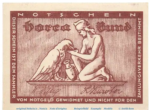Notgeld Horca Bund Lübeck 821.1 , 75 Pfennig Schein in kfr. o.D. Schleswig Holstein Seriennotgeld