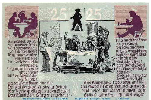 Notgeld Stadt Lucka 816.1 , 25 Pfennig Schein in kfr. von 1921 , Thüringen Seriennotgeld