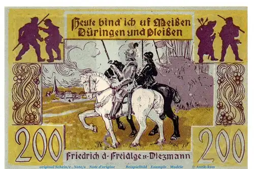 Notgeld Stadt Lucka 816.1 , 200 Pfennig Schein in kfr. von 1921 , Thüringen Seriennotgeld