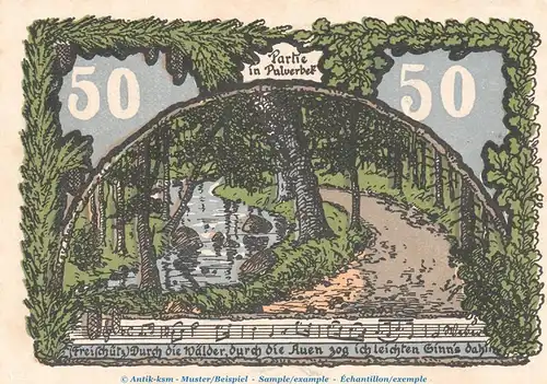 Notgeld Kriegerverein Eutin 357.1 , 50 Pfennig Schein Nr.4 in kfr. von 1921 , Schleswig Holstein Seriennotgeld