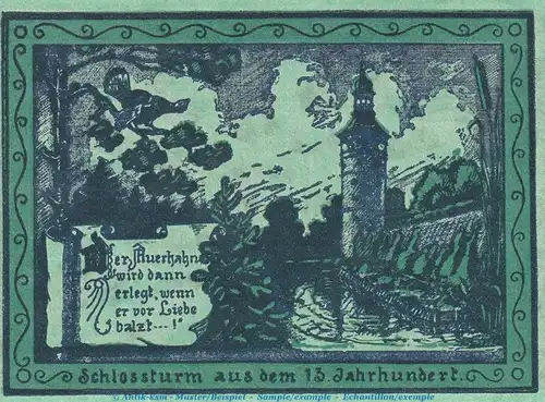 Notgeld Gemeinde Oppurg 1023.1.a , 75 Pfennig Schein o.Drfa. in kfr. von 1921 , Thüringen Seriennotgeld