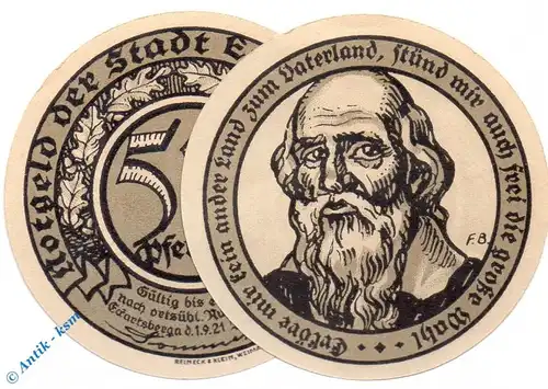 Notgeld Eckartsberga , 50 Pfennig Schein Nr 3 , Mehl Grabowski 305.5 , von 1921 , Sachsen Anhalt Seriennotgeld