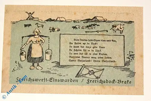 Notgeld Einswarden , Einzelschein über 50 Pfennig Nr 4 , Mehl Grabowski 316.2 , von 1921 , Niedersachsen Seriennotgeld