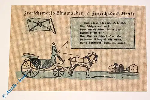 Notgeld Einswarden , Einzelschein über 50 Pfennig Nr 5 , Mehl Grabowski 316.2 , von 1921 , Niedersachsen Seriennotgeld