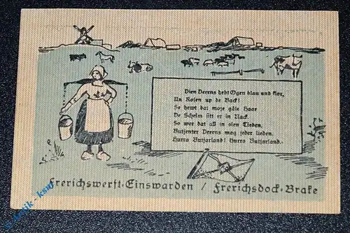 Notgeld Einswarden , Frerichs , 50 Pfennig Schein Nr 4 , Mehl Grabowski 316.1 , von 1921 , Niedersachsen Serien Notgeld