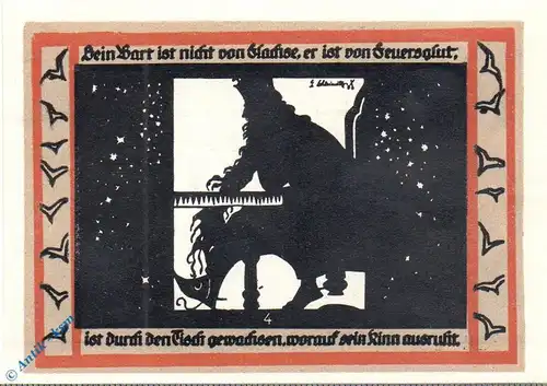 Notgeld Rossla , 50 Pfennig Schein Nr 4 , graubraun , Mehl Grabowski 1136.2 , Sachsen Anhalt Seriennotgeld