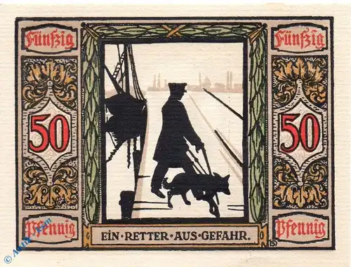 Oldenburg , Notgeld 50 Pfennig Schein Nr.1 in kfr. M-G 1016.1.c , Niedersachsen 1921 Seriennotgeld