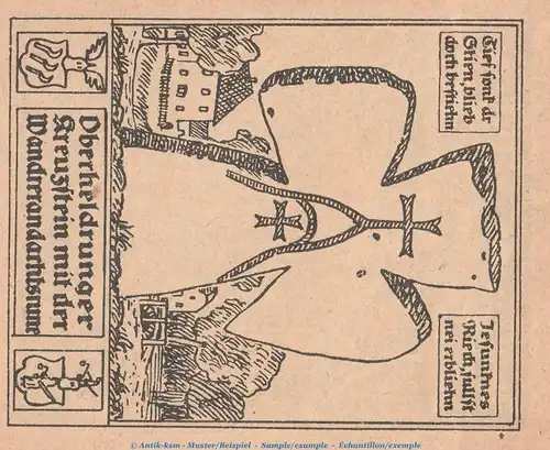 Notgeld Sparkasse Oberheldrungen 995.4 , 50 Pfennig Nr.5 -braun- in kfr. von 1921 , Thüringen Seriennotgeld