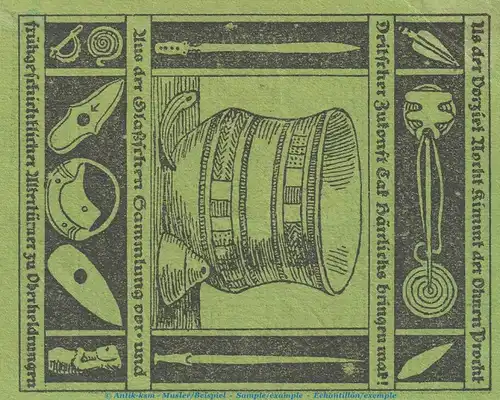Notgeld Sparkasse Oberheldrungen 995.1 , 50 Pfennig Nr.6 -grün- in kfr. von 1921 , Thüringen Seriennotgeld
