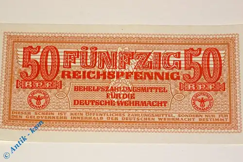 Banknote , 50 Pfennig Schein in kfr. DWM-5, Ros.504, M.35, deutsche Wehrmacht - 3.Reich