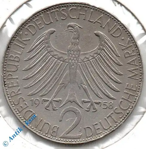 Kursmünze Deutschland , 2 Mark Münze von 1958 J , Max Planck , ss bis vz , Jäger 392 , Bundesrepublik Deutschland