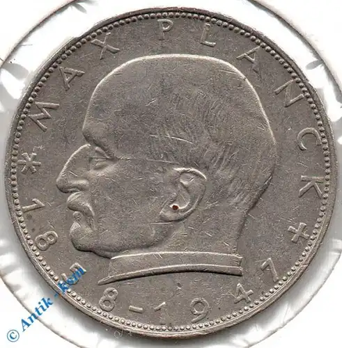 Kursmünze Deutschland , 2 Mark Münze von 1964 J , Max Planck , ss bis vz , Jäger 392 , Bundesrepublik Deutschland